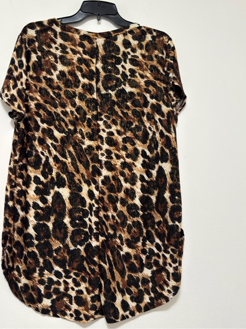 Blush Women’s 3X Leopard Print Tunic Top Gold Foil FLAWLESS 10 Short Sleeve - Picture 10 of 10